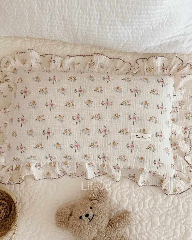 LC Cotton Muslin Toddler Pillowcase Cute Azalea Flowers