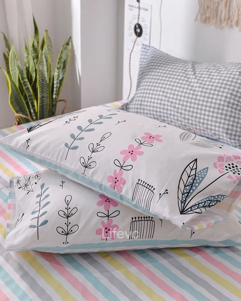 LC Floral Pink Chic Garden Duvet Cover With Zipper
