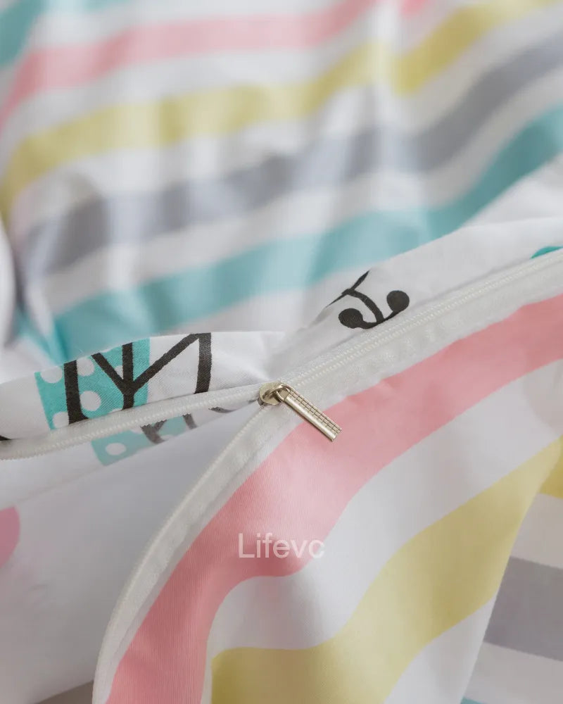 LC Floral Pink Chic Garden Duvet Cover With Zipper