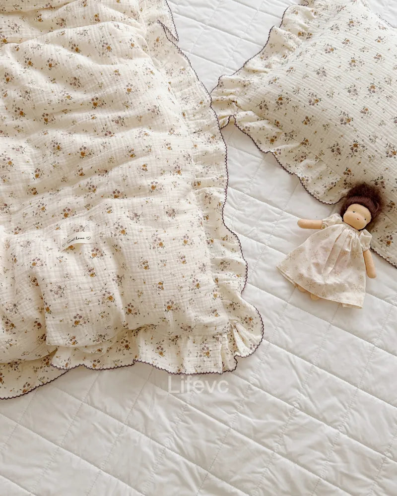 LC Floral Toddler Pillow Cases Cotton Muslin Baby Pillowcases