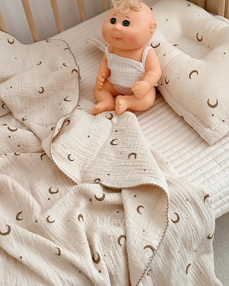 LC Moon Nursery Personalized Baby Blanket For Girls Boys
