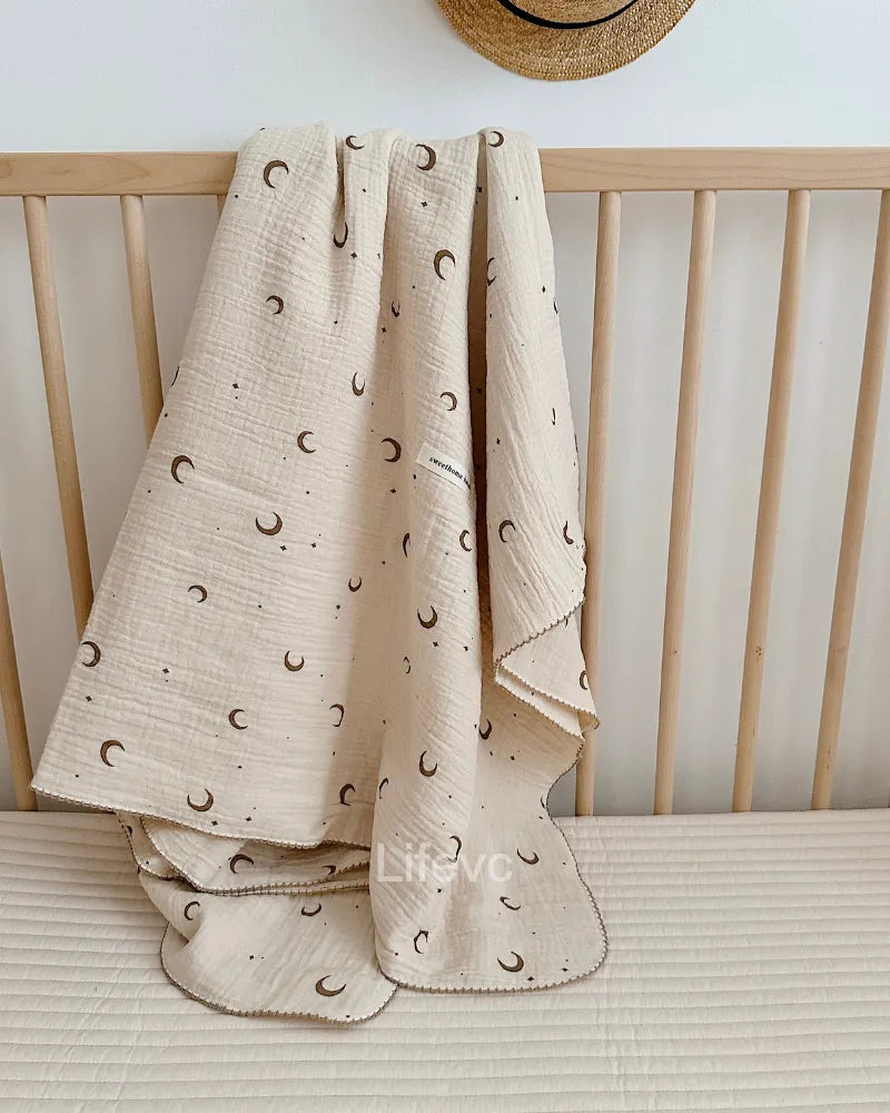 LC Moon Nursery Personalized Baby Blanket For Girls Boys