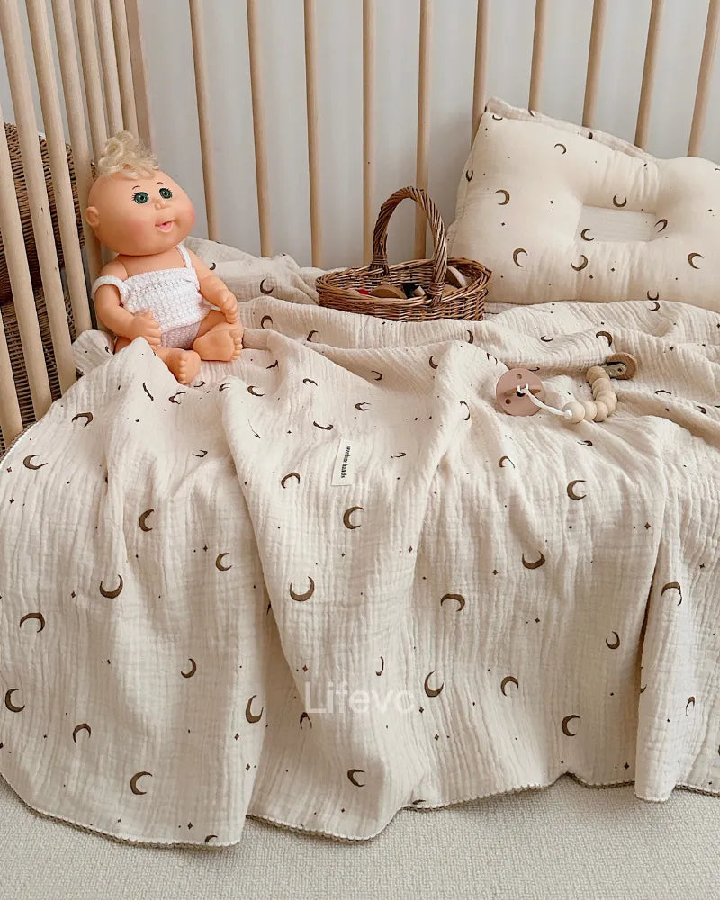 LC Moon Nursery Personalized Baby Blanket For Girls Boys