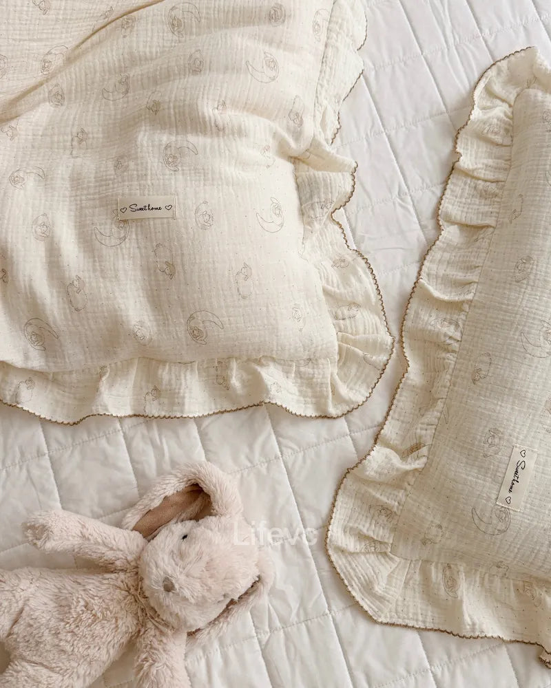 LC Washable Durable Cotton Muslin Ruffle Baby Toddler Pillowcase