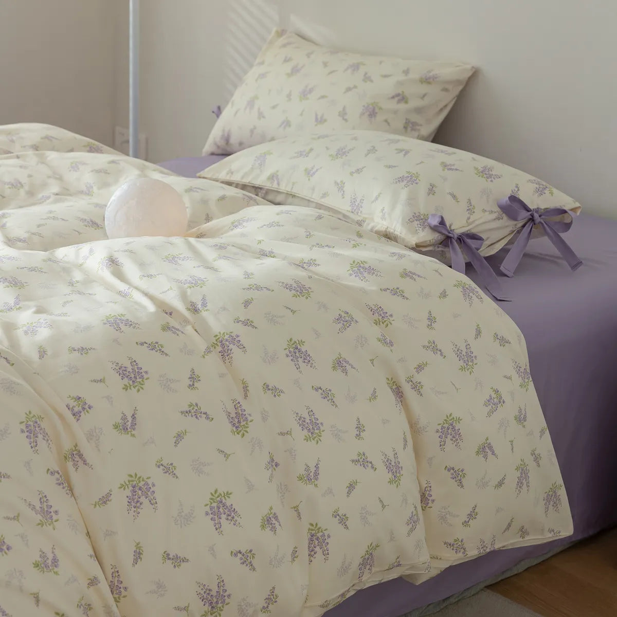 Lavender Floral Organic Cotton Duvet Cover Set