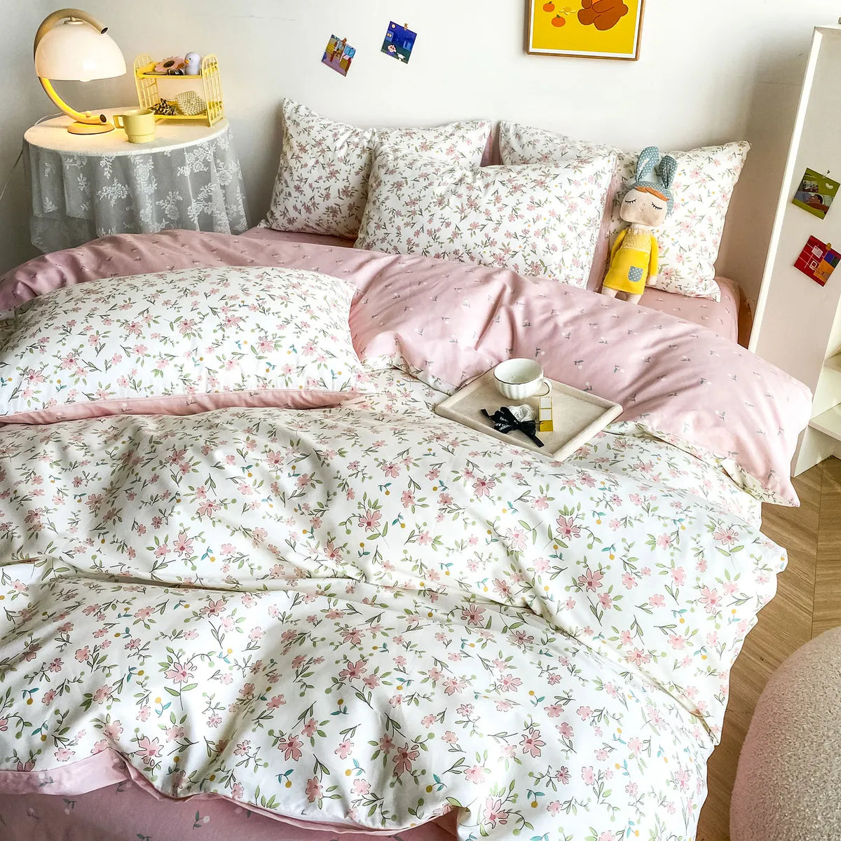 Floral 100% Cotton Duvet Cover Set