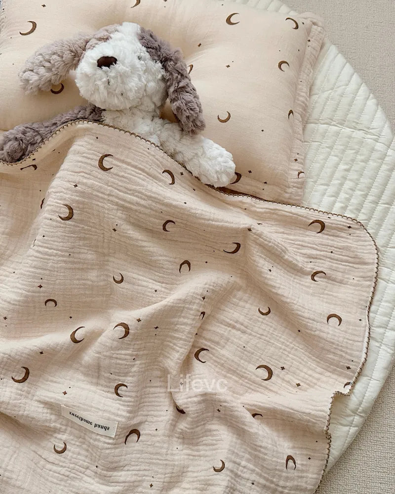Twinkling Stars Absorbent 100% Cotton Muslin Moon Baby Blanket